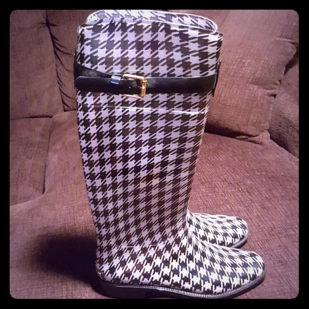 👢 Ralph Lauren Houndstooth Rainboots (NWOT)👢